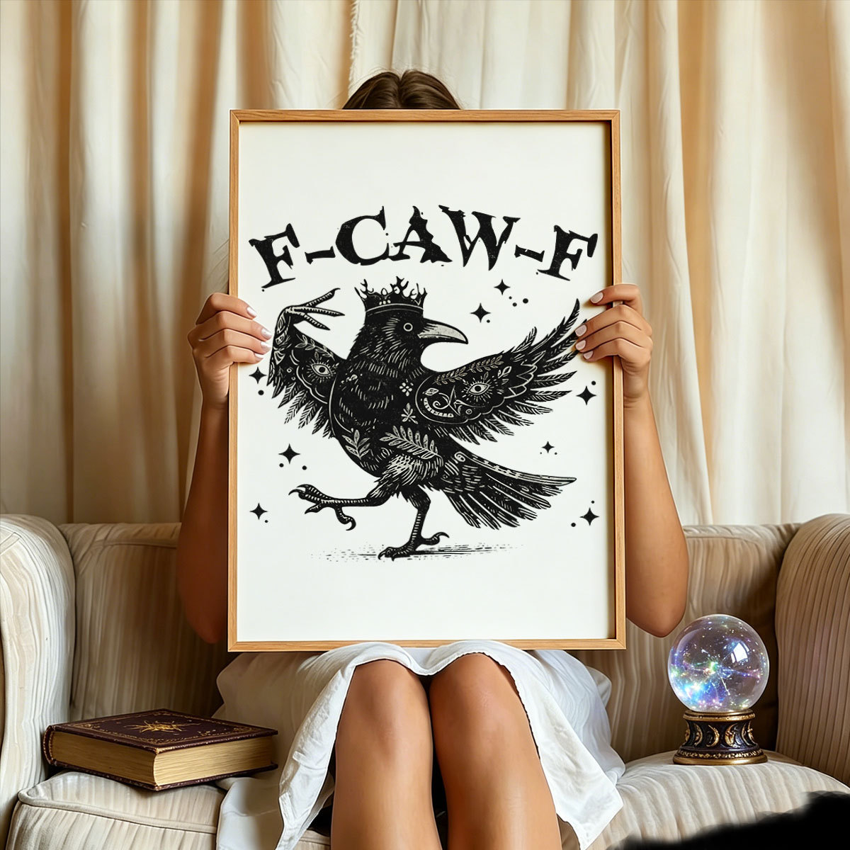 Purplehecate F-caw-f Funny Crow Unframed Poster