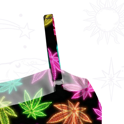 Purplehecate Trippy Weed Wide Straps Maxi Dress