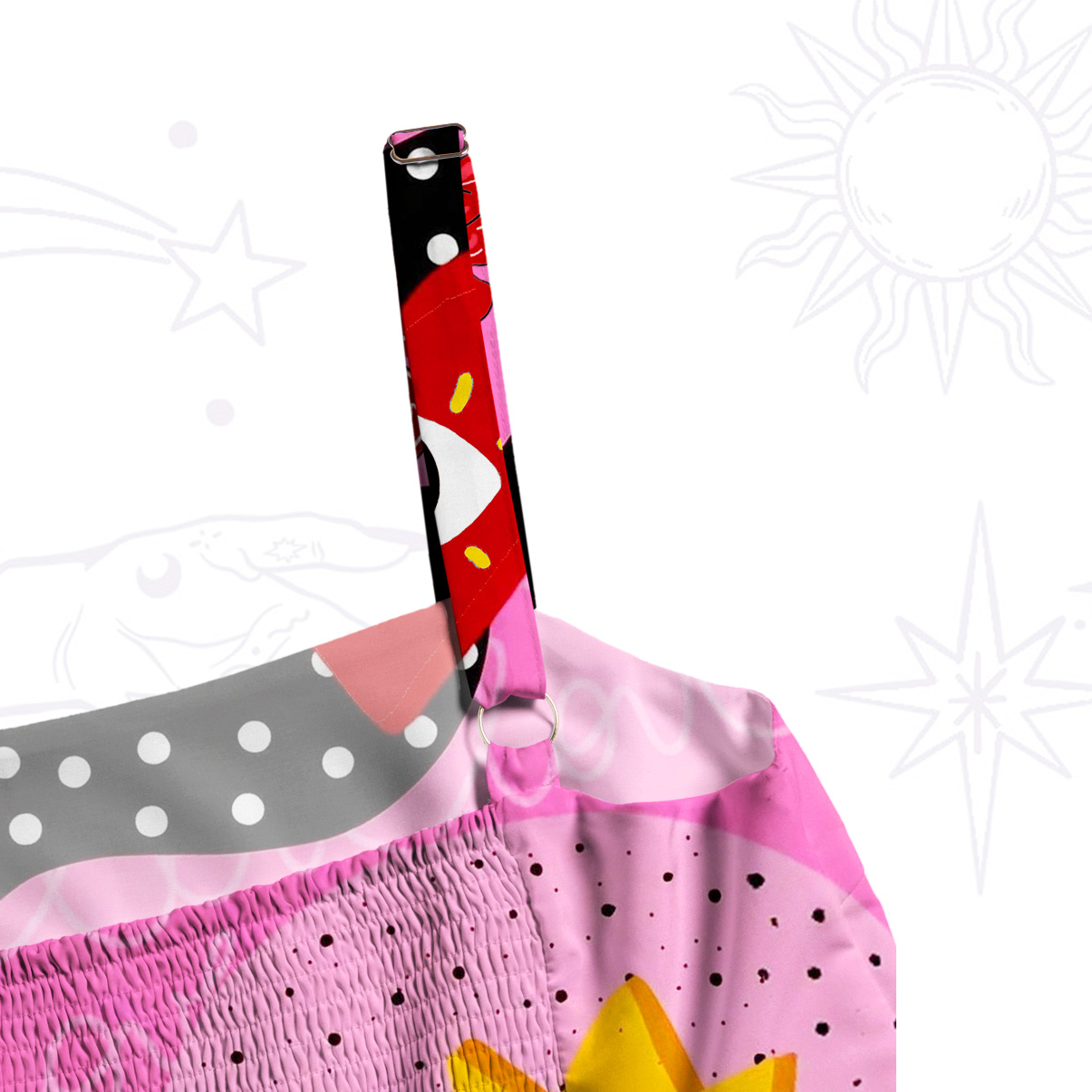 Purplehecate Evil Eye Heart Wide Straps Maxi Dress