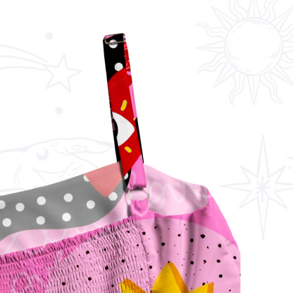 Purplehecate Evil Eye Heart Wide Straps Maxi Dress