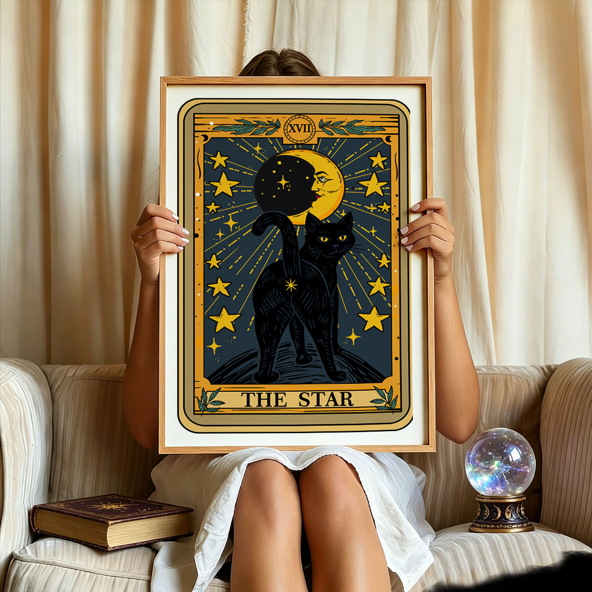 Purplehecate The Star Tarot Cat Unframed Poster