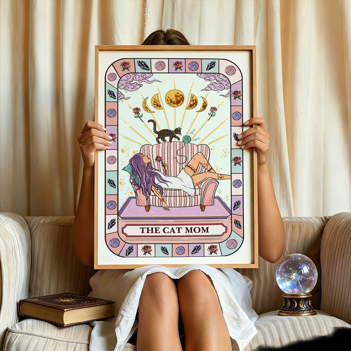 Purplehecate The Chill Cat Mom Unframed Poster