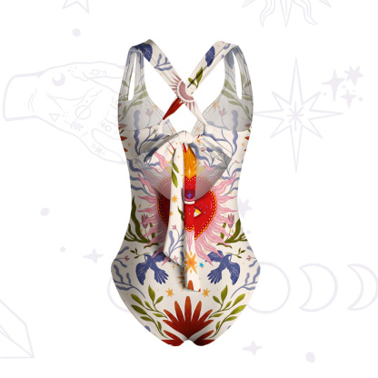 Purplehecate Sacred Flame Heart One-Piece Swimsuit