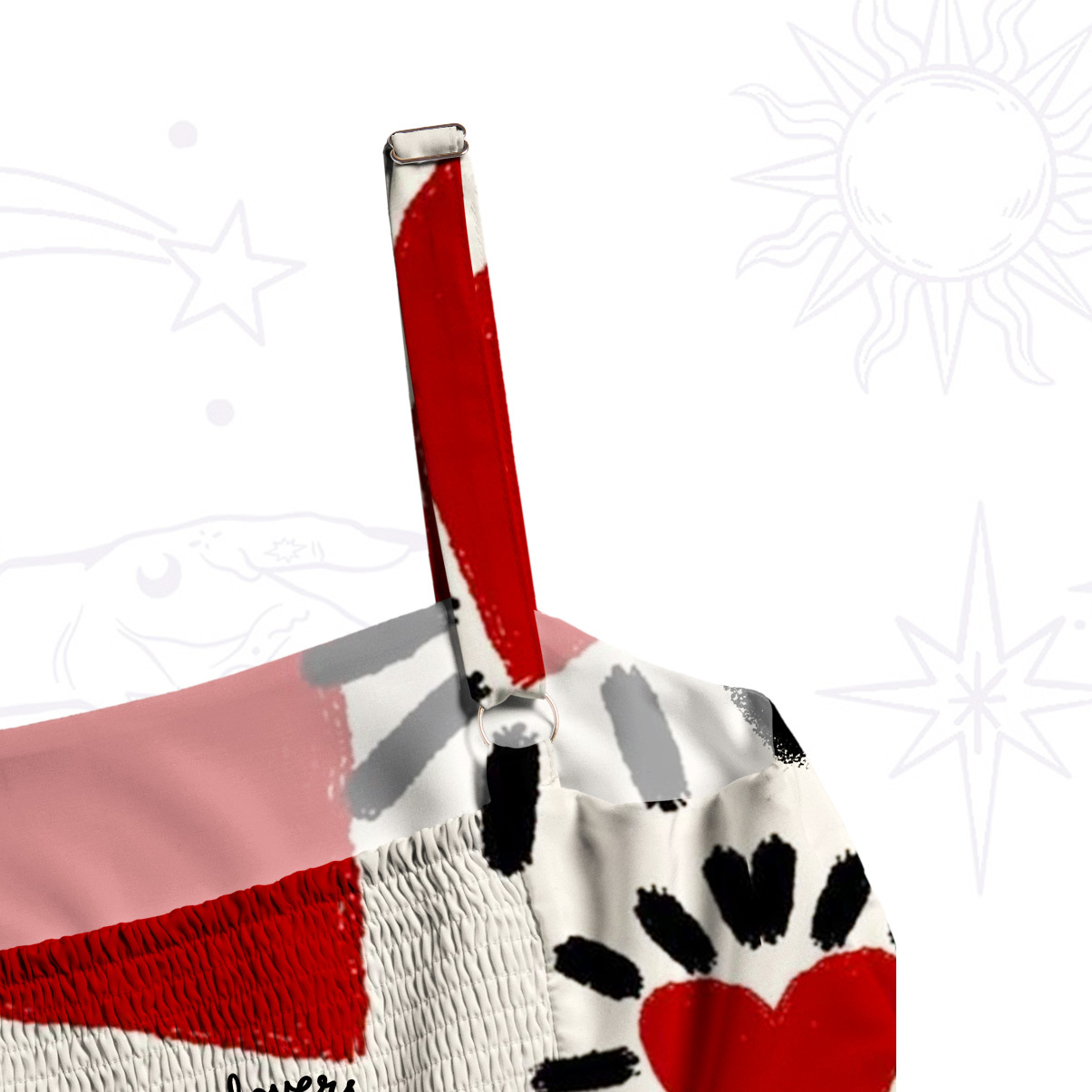 Purplehecate Wild Love Leopard Heart Wide Straps Maxi Dress