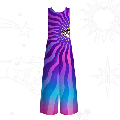 Purplehecate Sacred Eye Energy Flow Wide Leg Jumpsuit