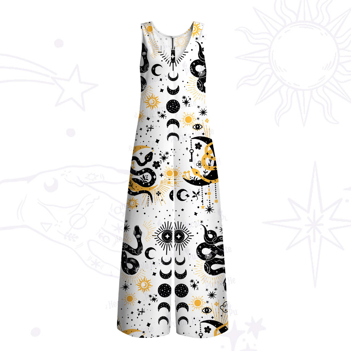 Purplehecate Divine Serpent Under the Moon Wide Leg Jumpsuit