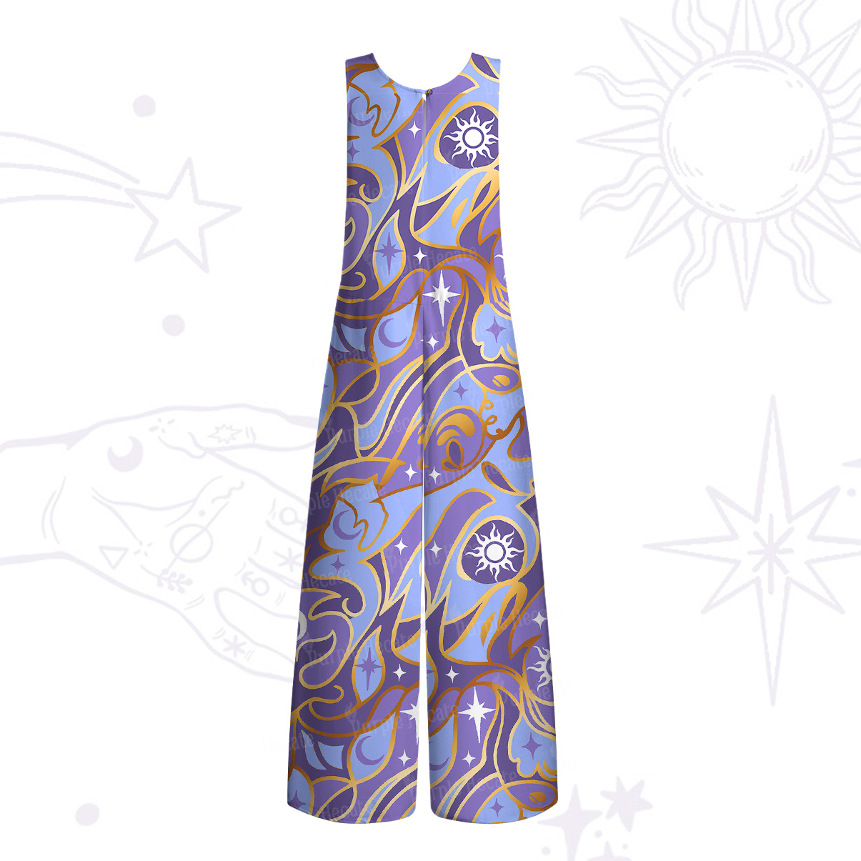 Purplehecate Divination Night Print Wide Leg Jumpsuit