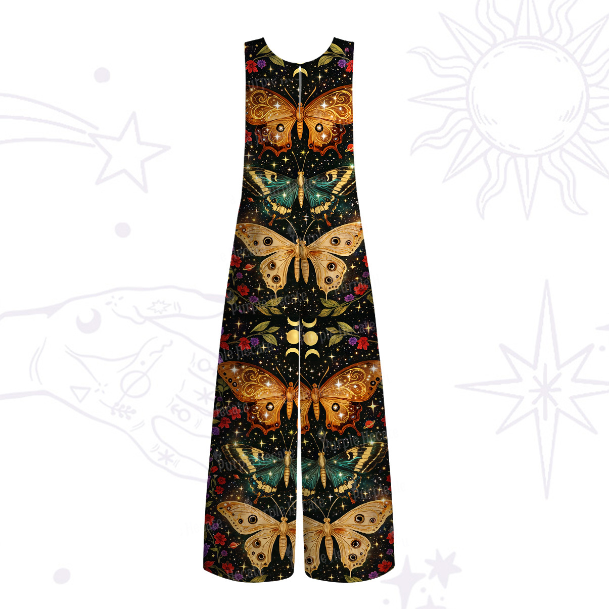 Purplehecate Mystic Butterfly Whisper Wide Leg Jumpsuit