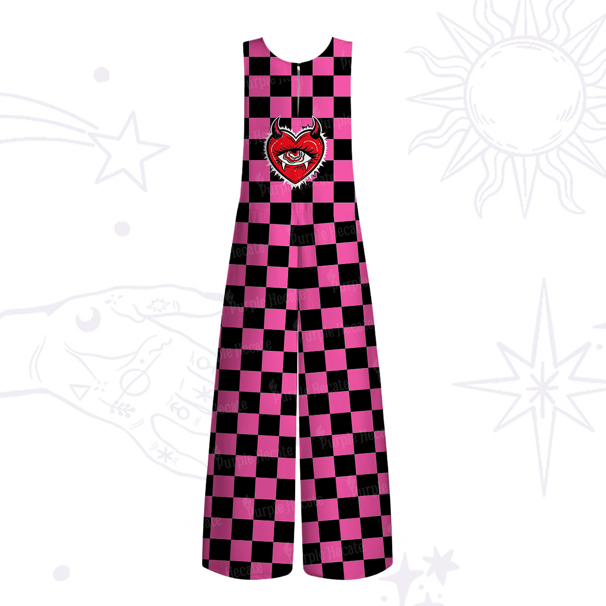 Purplehecate Heart of a Demon Wide Leg Jumpsuit