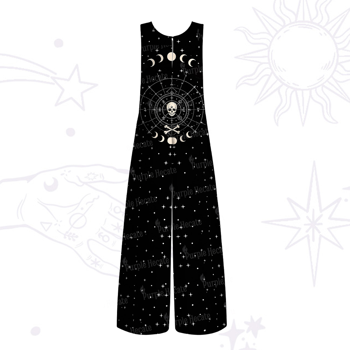 Purplehecate Coven of the Skull Moon Wide Leg Jumpsuit