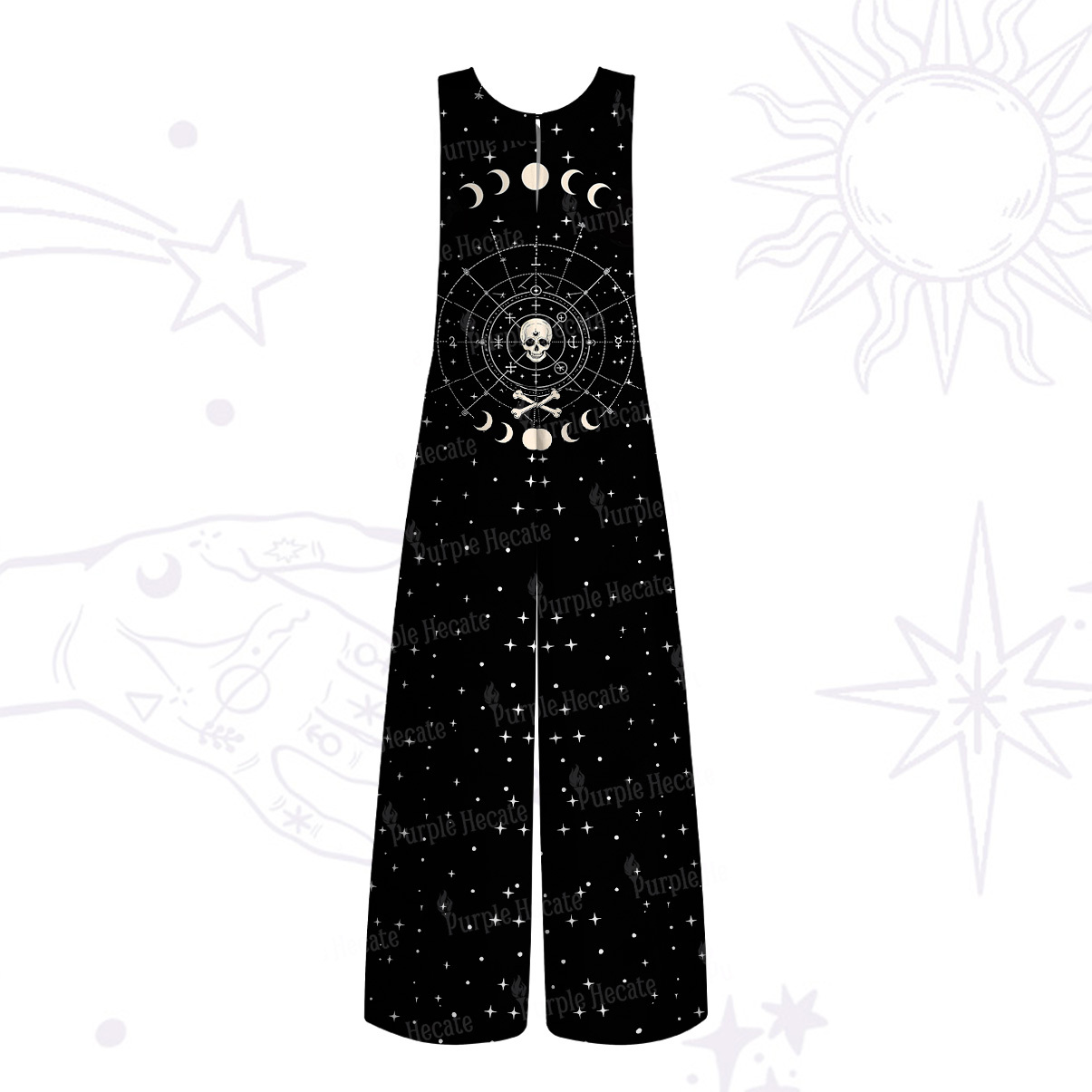 Purplehecate Coven of the Skull Moon Wide Leg Jumpsuit