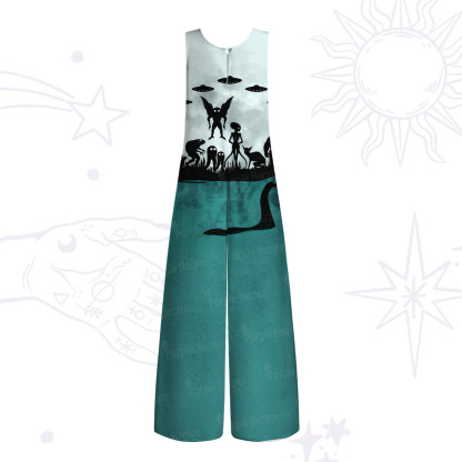 Purplehecate Alien Lake Monster Encounter Wide Leg Jumpsuit