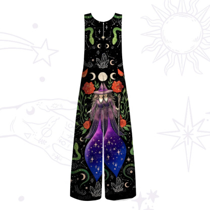Purplehecate Moon Witch Garden Wide Leg Jumpsuit