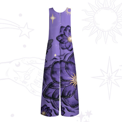 Purplehecate Moonlit Petals and Wings Wide Leg Jumpsuit