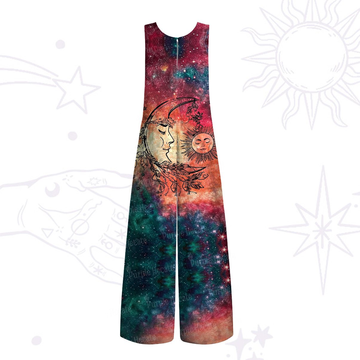 Purplehecate Sun Moon Dreams Wide Leg Jumpsuit