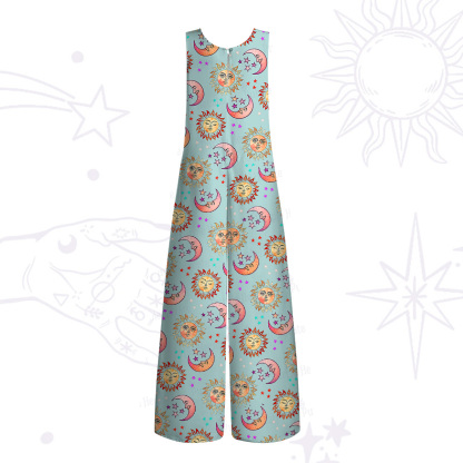 Purplehecate Dancing Suns and Lunar Dreams Wide Leg Jumpsuit