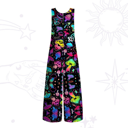 Purplehecate Psychedelic Mushroom Rave Wide Leg Jumpsuit