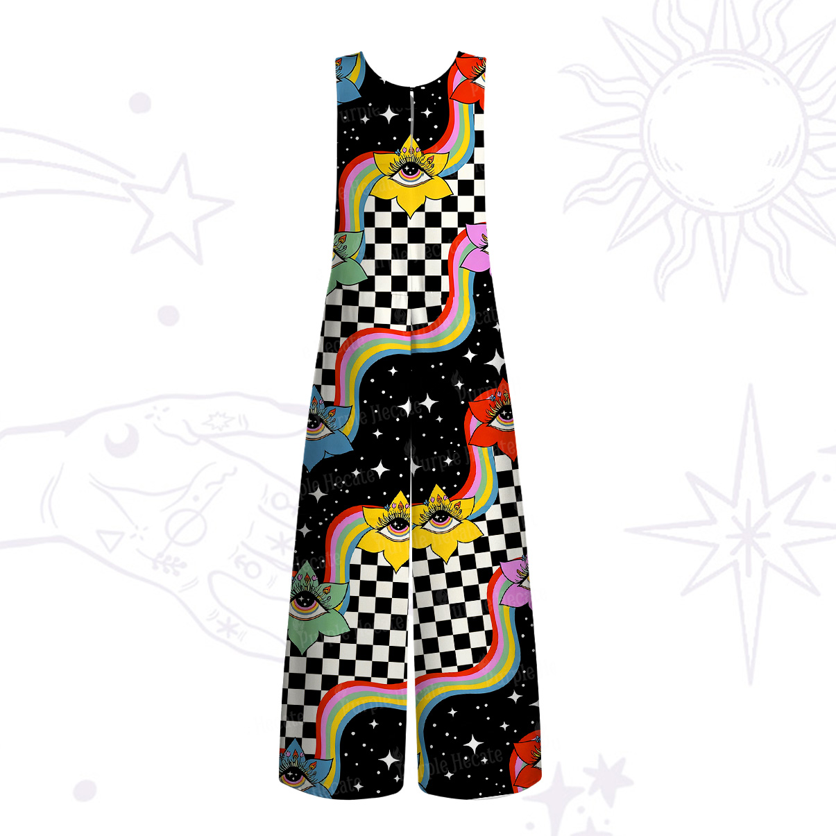 Purplehecate Enchanted Eye Blossom Wide Leg Jumpsuit