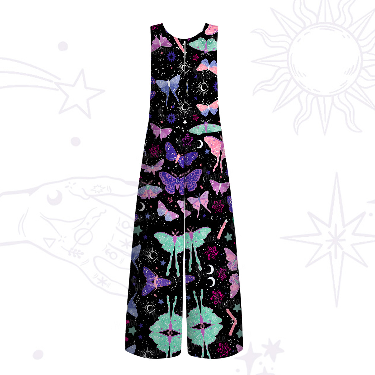 Purplehecate Midnight Moth Wide Leg Jumpsuit