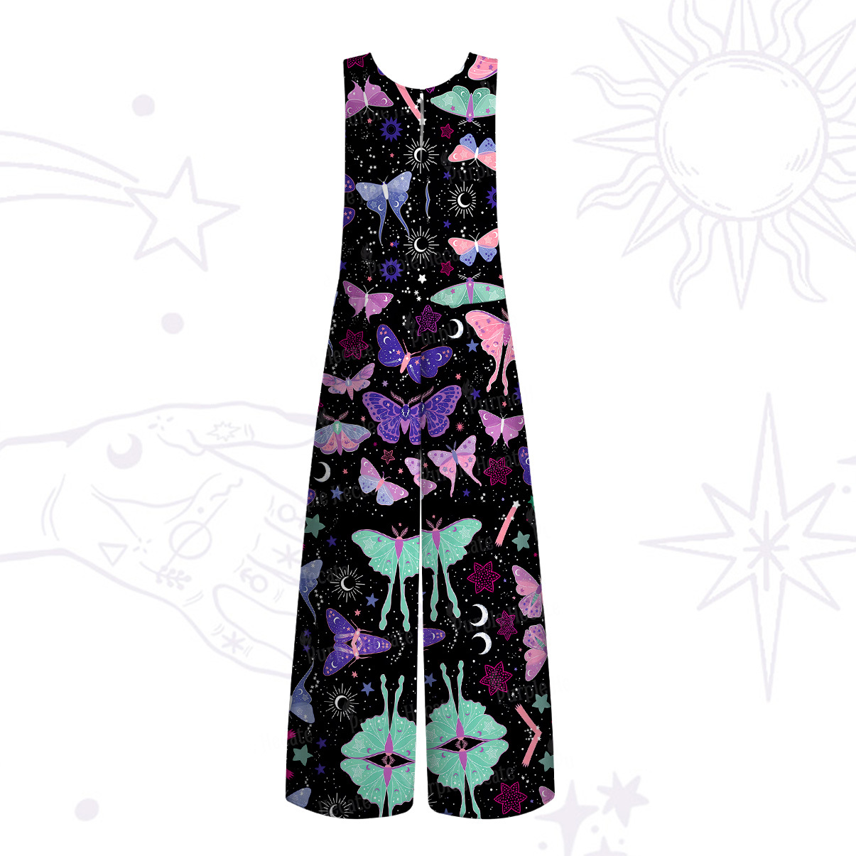 Purplehecate Midnight Moth Wide Leg Jumpsuit