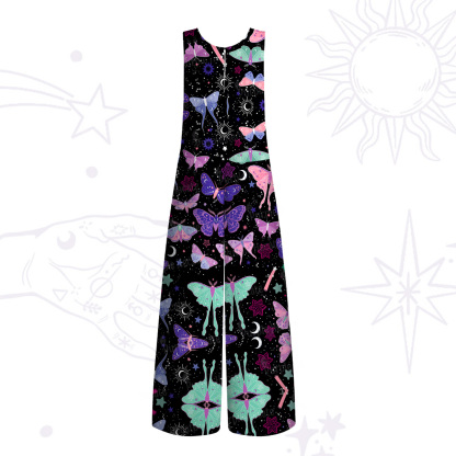 Purplehecate Midnight Moth Wide Leg Jumpsuit