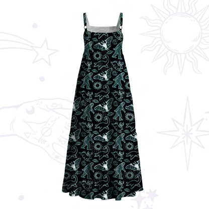 Purplehecate Cryptid Wide Straps Maxi Dress