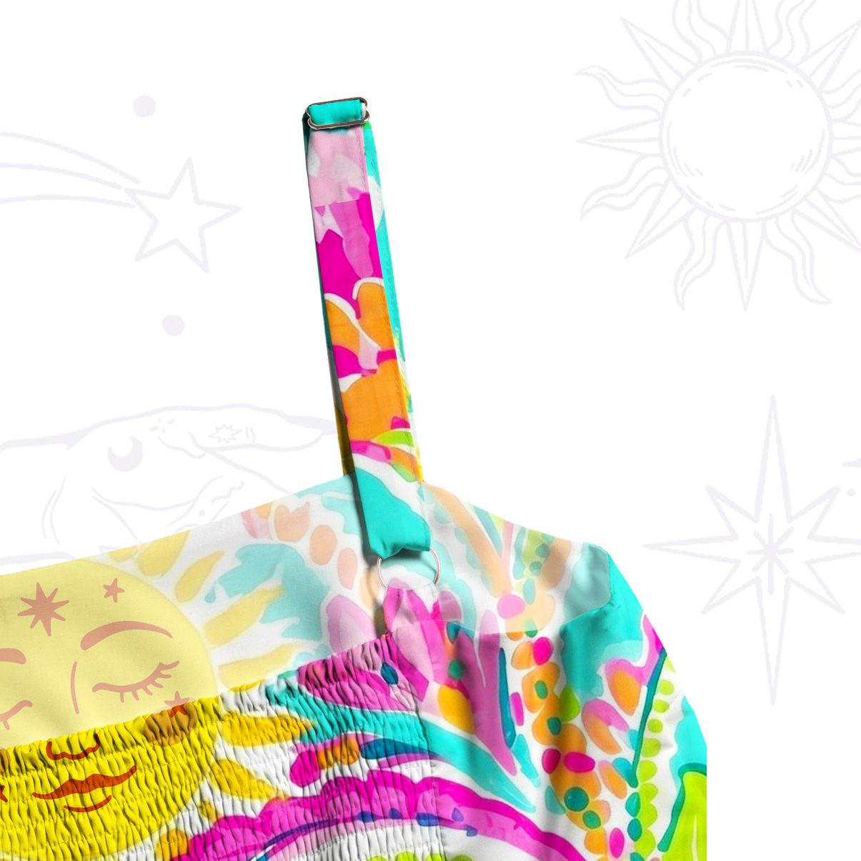 Purplehecate Sun Bloom Fiesta Wide Straps Maxi Dress