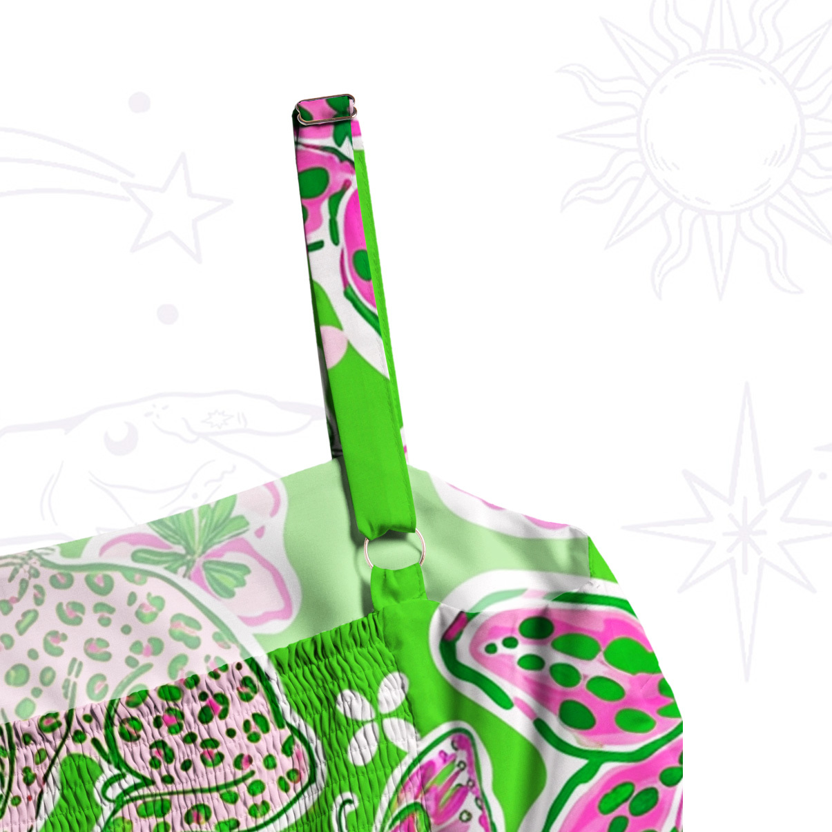 Purplehecate Mystic Wild Bloom Jungle Wide Straps Maxi Dress