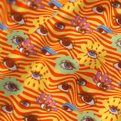 Purplehecate Flower Vision Satin Cross Back Mini Dress