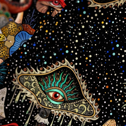 Purplehecate The Eyes of Nature Satin Cross Back Mini Dress