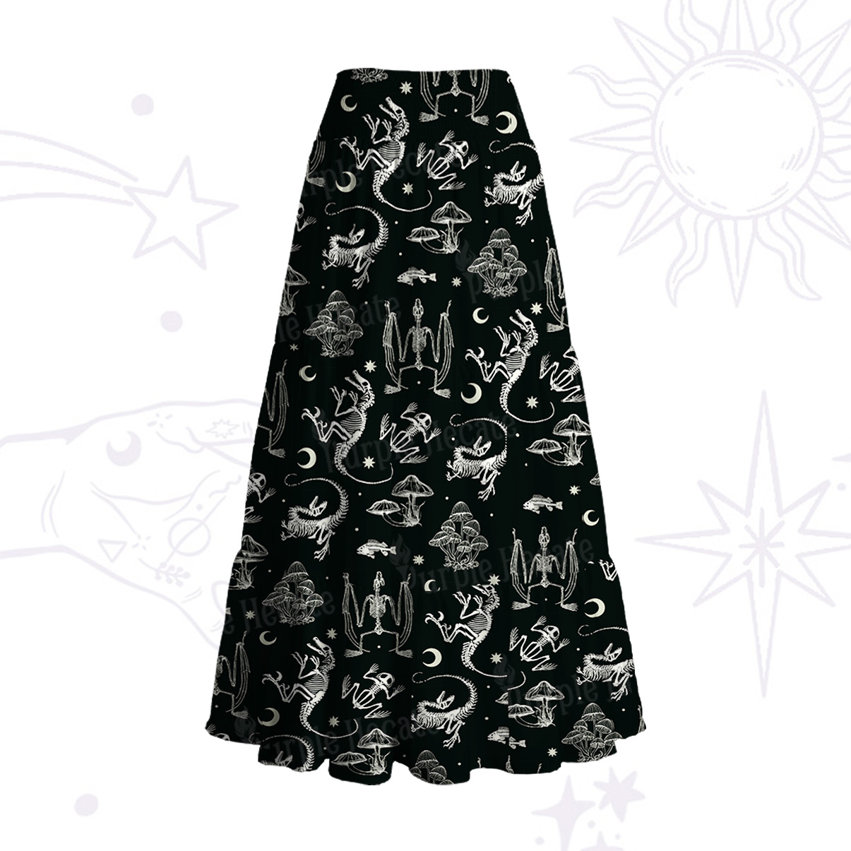 Purplehecate Prehistoric Fantasy Convertible Maxi Skirt