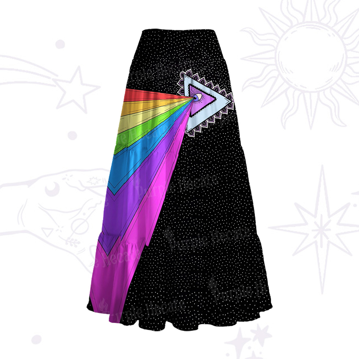 Purplehecate Prism of Rainbow Convertible Maxi Skirt