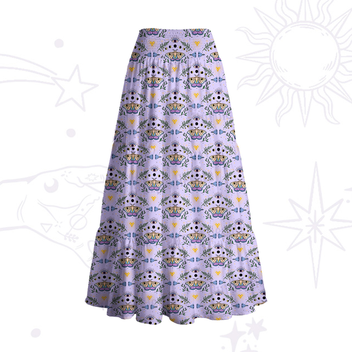 Purplehecate Luna Moth Witch Convertible Maxi Skirt