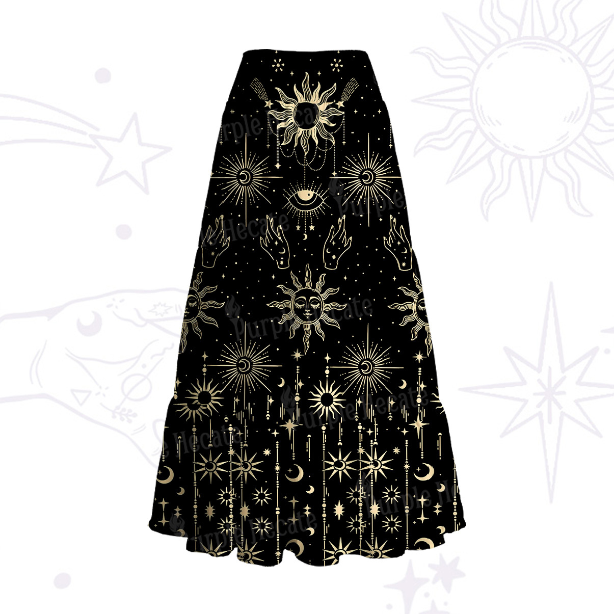 Purplehecate Solar Oracle Convertible Maxi Skirt