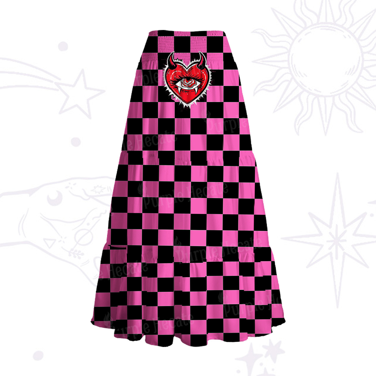 Purplehecate Heart of a Demon Convertible Maxi Skirt