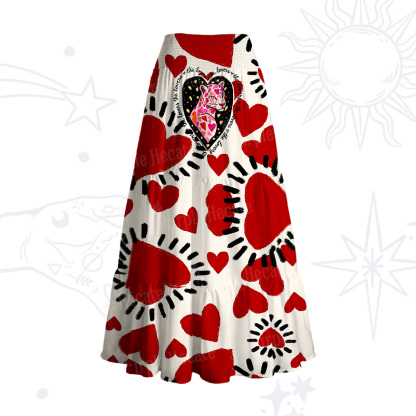 Purplehecate Wild Love Leopard Heart Convertible Maxi Skirt