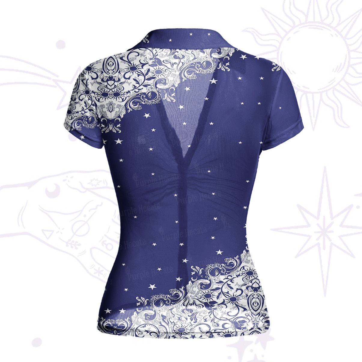 Purplehecate Midnight Star Mesh Button Up Shirt