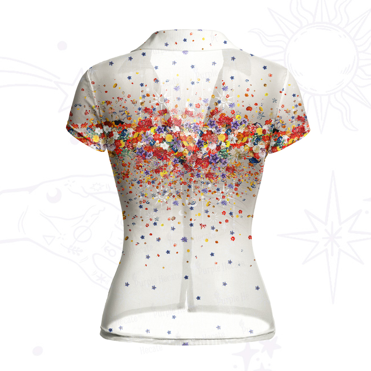 Purplehecate Spring Garden Mesh Button Up Shirt