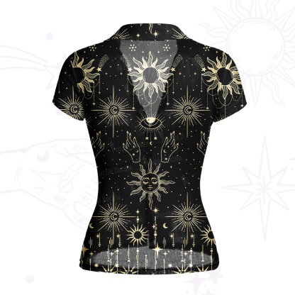 Purplehecate Solar Oracle Mesh Button Up Top