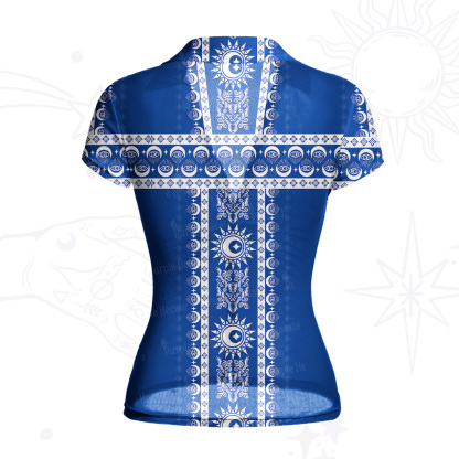 Purplehecate Visionary Sun Mesh Button Up Top