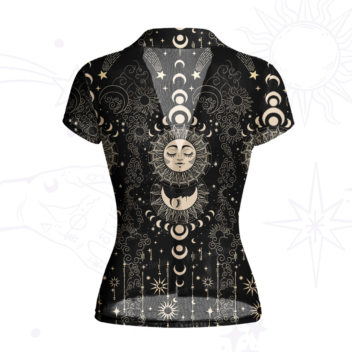 Purplehecate Lunar Eclipse Mesh Button Up Top