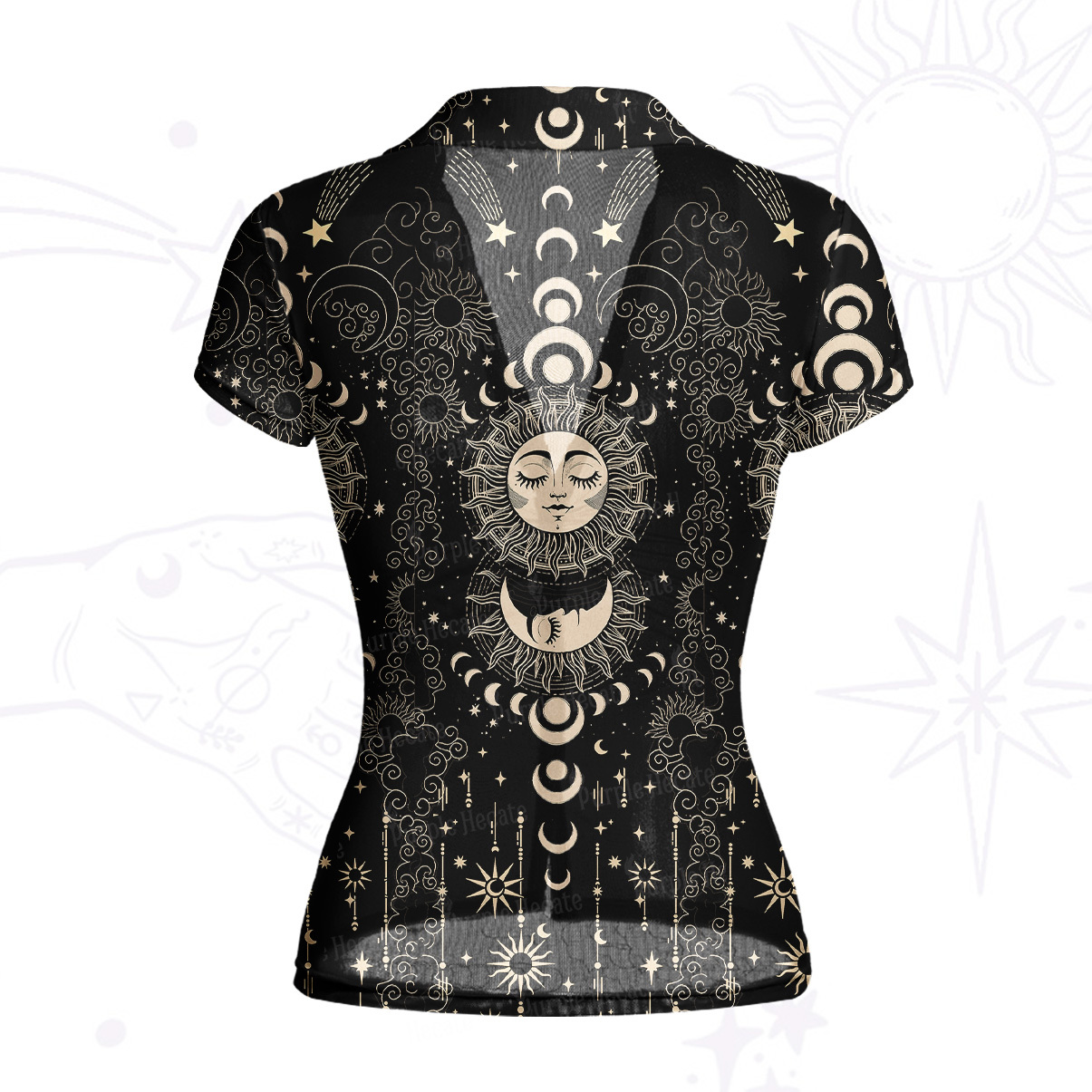 Purplehecate Lunar Eclipse Mesh Button Up Top
