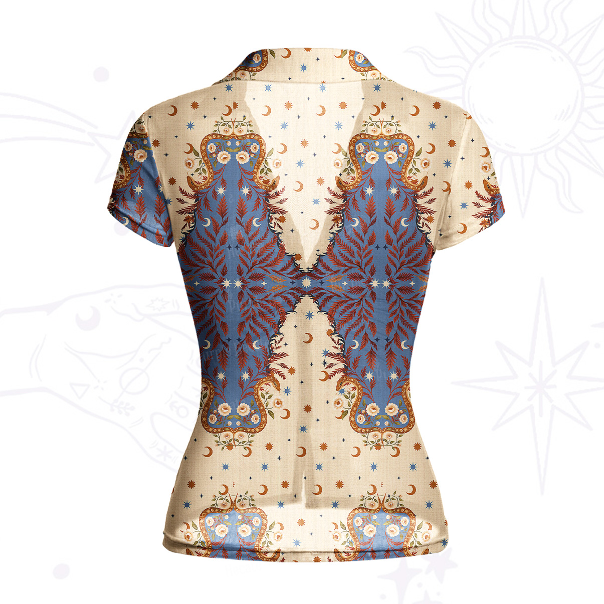 Purplehecate Celestial Ascension Mesh Button Up Shirt