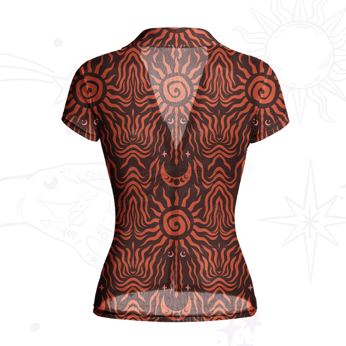 Purplehecate Solar Ritual Mesh Button Up Top