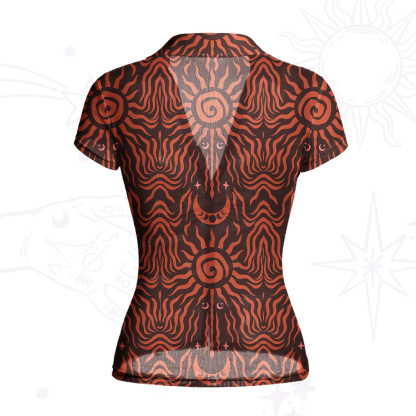 Purplehecate Solar Ritual Mesh Button Up Top