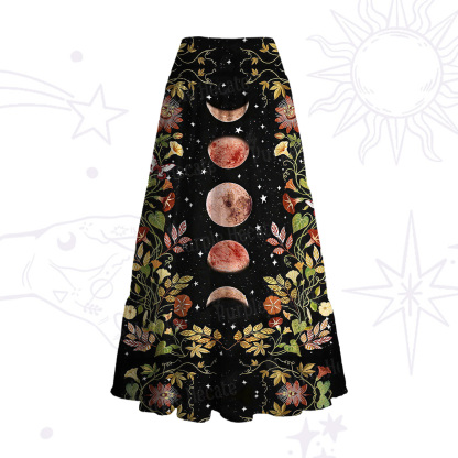 Purplehecate Moon Phase Floral Convertible Maxi Skirt