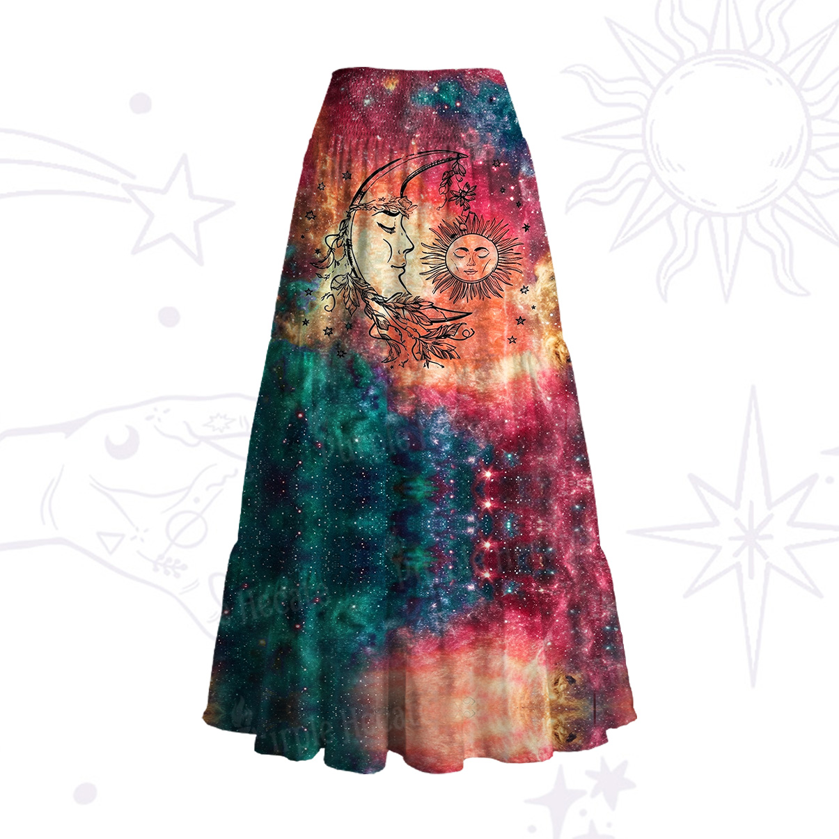 Purplehecate Sun Moon Dreams Convertible Maxi Skirt
