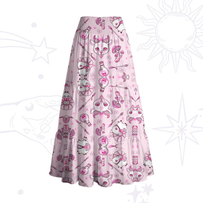 Purplehecate Pastel Occult Goat Convertible Maxi Skirt
