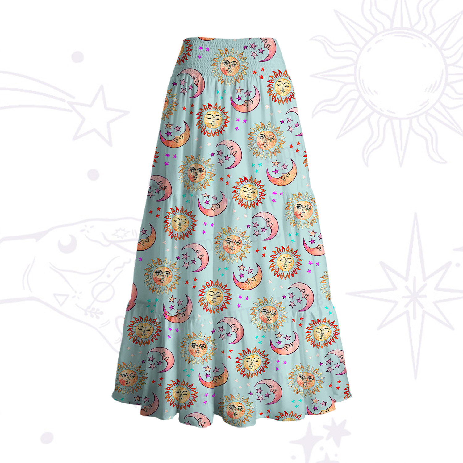 Purplehecate Dancing Suns and Lunar Dreams Convertible Maxi Skirt