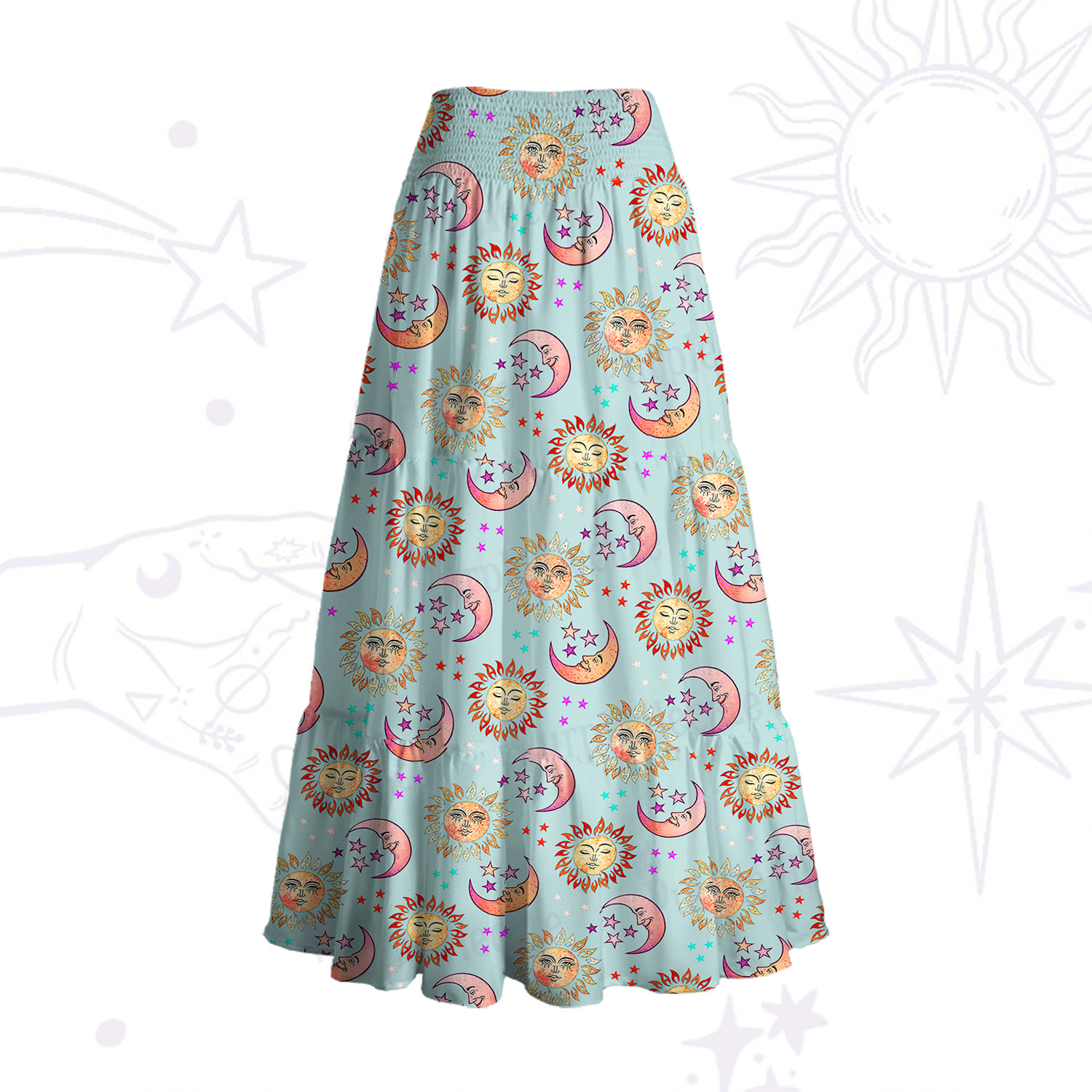 Purplehecate Dancing Suns and Lunar Dreams Convertible Maxi Skirt